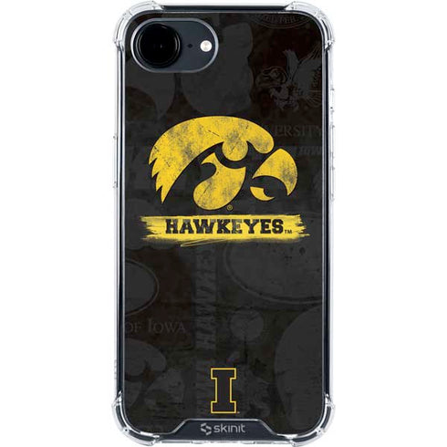 University of Iowa Hawkeyes Distressed Logo iPhone 16e Clear Case