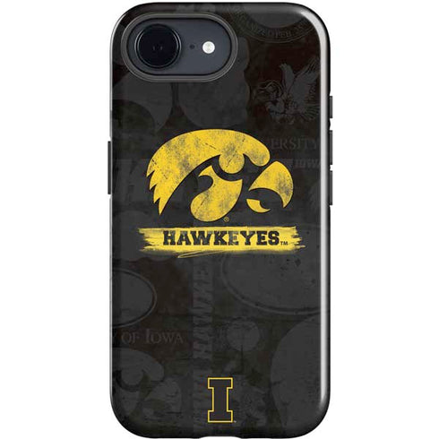 University of Iowa Hawkeyes Distressed Logo iPhone 16e Impact Case