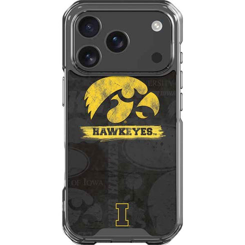 University of Iowa Hawkeyes Distressed Logo iPhone 17 Pro Clear Case