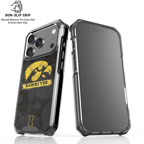 University of Iowa Hawkeyes Distressed Logo iPhone 17 Pro Clear Case