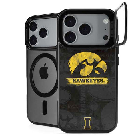 University of Iowa Hawkeyes Distressed Logo iPhone 17 Pro Kickstand Case