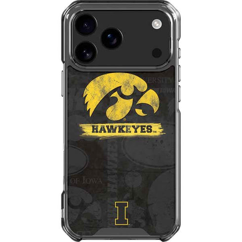 University of Iowa Hawkeyes Distressed Logo iPhone 17 Pro Max Clear Case