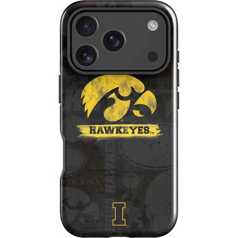 University of Iowa Hawkeyes Distressed Logo iPhone 17 Pro Max Impact Case