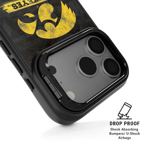 University of Iowa Hawkeyes Distressed Logo iPhone 17 Pro Max Kickstand Case