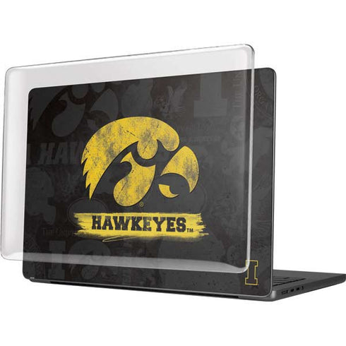 University of Iowa Hawkeyes Distressed Logo MacBook Pro 14in (2021-24) Case plus Skin