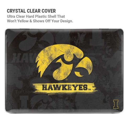 University of Iowa Hawkeyes Distressed Logo MacBook Pro 14in (2021-24) Case plus Skin