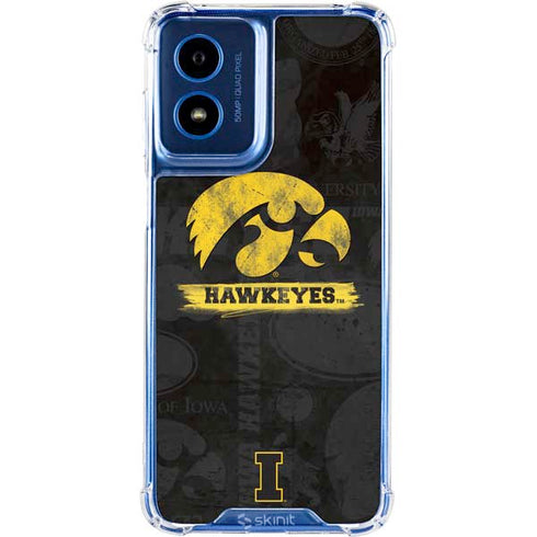 University of Iowa Hawkeyes Distressed Logo Moto G 5G (2024) Clear Case