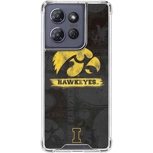 University of Iowa Hawkeyes Distressed Logo Moto G Play 5G (2025) Clear Case