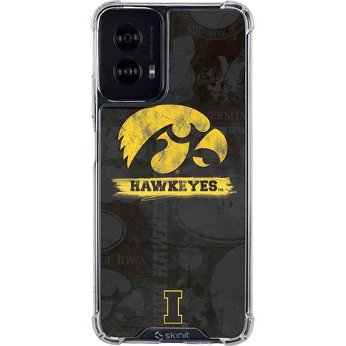University of Iowa Hawkeyes Distressed Logo Moto G Power 5G (2024) Clear Case