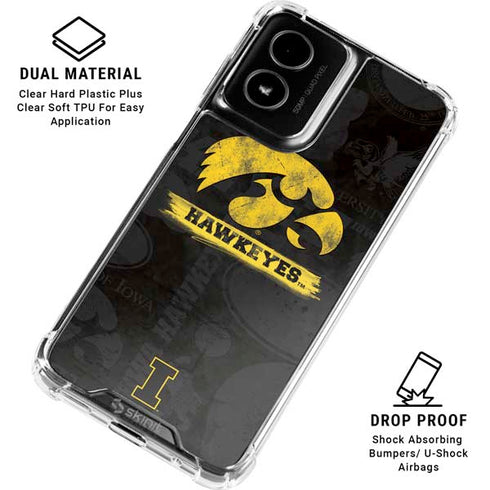 University of Iowa Hawkeyes Distressed Logo Moto G Power 5G (2024) Clear Case
