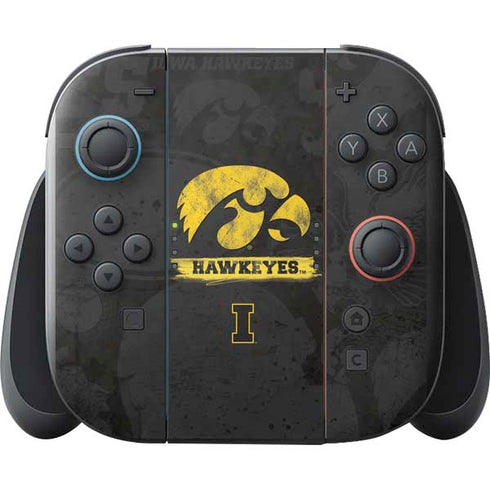 University of Iowa Hawkeyes Distressed Logo Nintendo Switch 2 (2025) with Joy-Con Skin