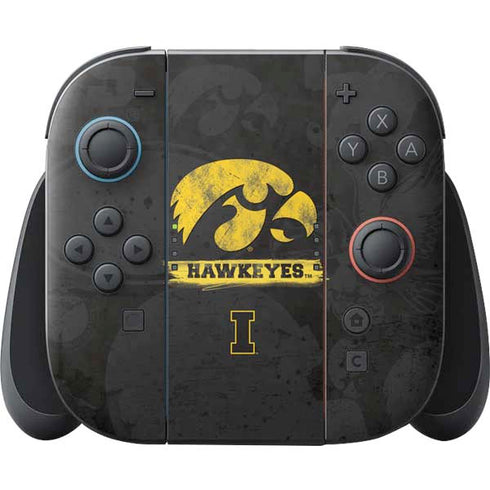University of Iowa Hawkeyes Distressed Logo Nintendo Switch 2 (2025) Joy-Con Controller Skin
