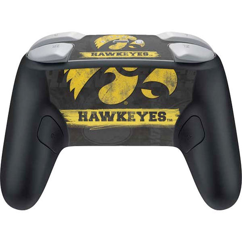 University of Iowa Hawkeyes Distressed Logo Nintendo Switch 2 (2025) Pro Controller Skin