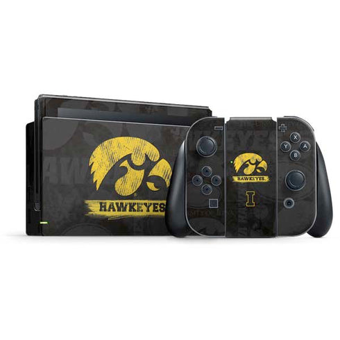 University of Iowa Hawkeyes Distressed Logo Nintendo Skins