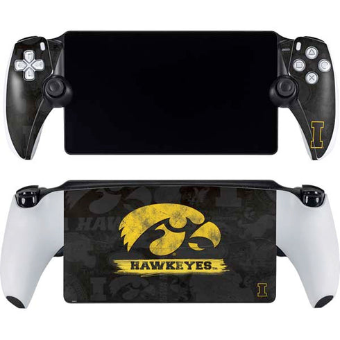 University of Iowa Hawkeyes Distressed Logo PlayStation Portal Remote Player Skin