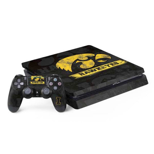 University of Iowa Hawkeyes Distressed Logo PlayStation PS4 Skins