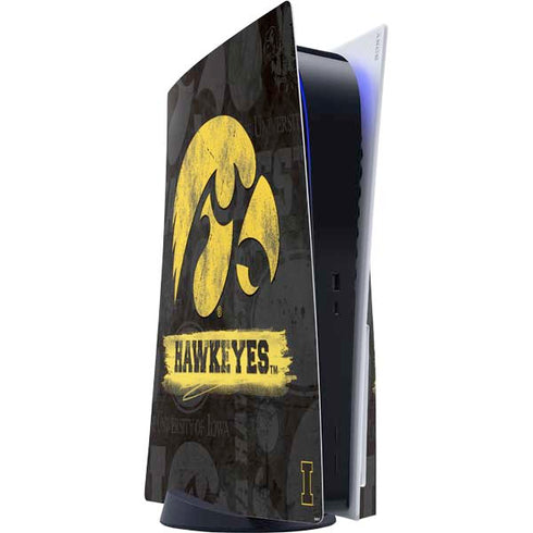 University of Iowa Hawkeyes Distressed Logo PlayStation PS5 Skins