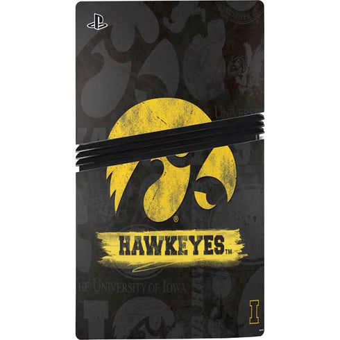 University of Iowa Hawkeyes Distressed Logo PS5 Pro Console Skin