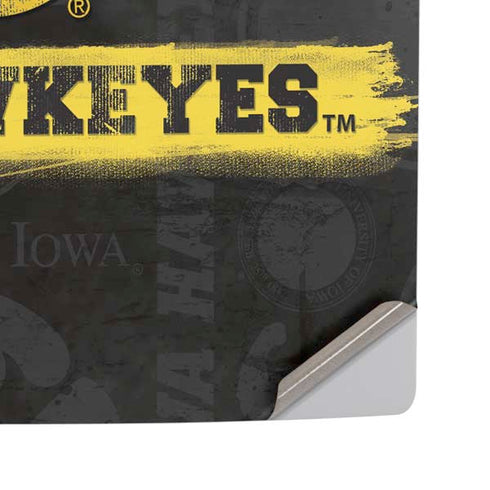 University of Iowa Hawkeyes Distressed Logo PS5 Pro Disk Console Skin