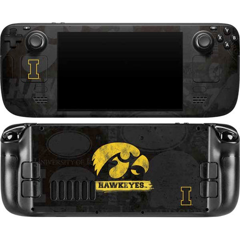University of Iowa Hawkeyes Distressed Logo Steam Deck Handheld Gaming Computer OLED Skin