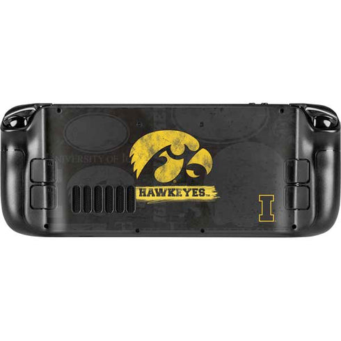 University of Iowa Hawkeyes Distressed Logo Steam Deck Handheld Gaming Computer OLED Skin