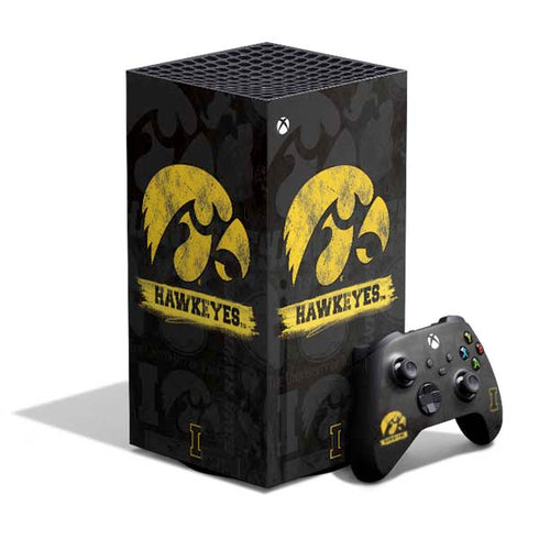 University of Iowa Hawkeyes Distressed Logo XBox Series X Digital Edition Bundle Skin