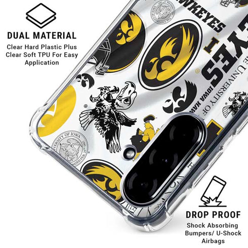 University of Iowa Hawkeyes Pattern Galaxy A36 5G Clear Case