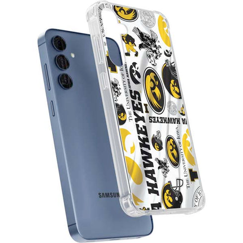 University of Iowa Hawkeyes Pattern Galaxy A55 5G Clear Case