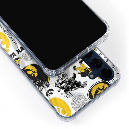 University of Iowa Hawkeyes Pattern Galaxy A55 5G Clear Case