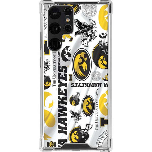 University of Iowa Hawkeyes Pattern Galaxy S23 Ultra Clear Case