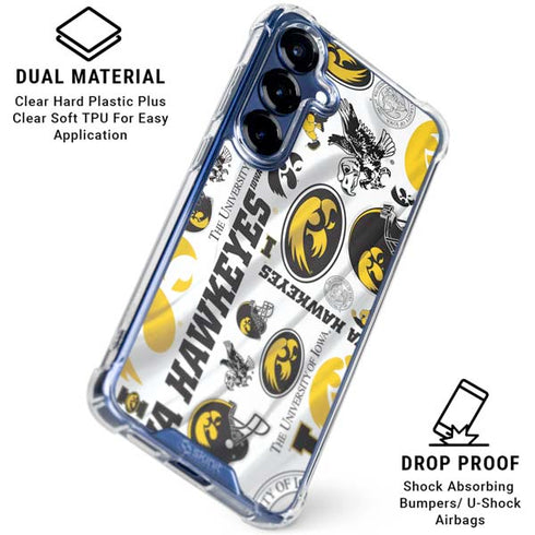 University of Iowa Hawkeyes Pattern Galaxy S25 Clear Case