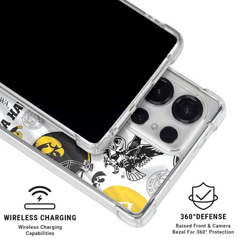 University of Iowa Hawkeyes Pattern Galaxy S25 Ultra Clear Case