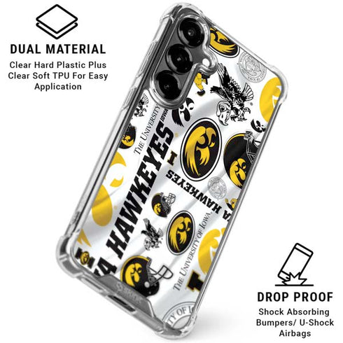 University of Iowa Hawkeyes Pattern Galaxy S26 Plus Clear Case
