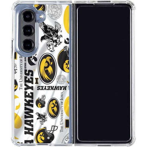 University of Iowa Hawkeyes Pattern Galaxy Z Fold5 5G Clear Case