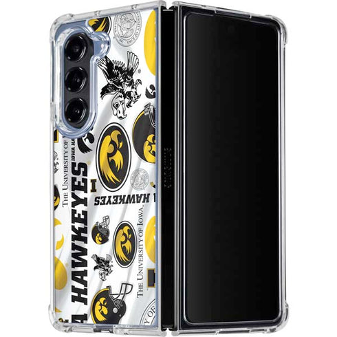 University of Iowa Hawkeyes Pattern Galaxy Z Fold5 5G Clear Case