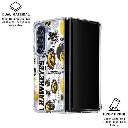 University of Iowa Hawkeyes Pattern Galaxy Z Fold6 Clear Case