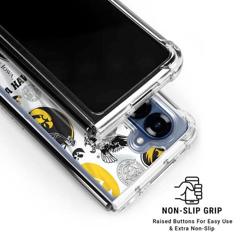 University of Iowa Hawkeyes Pattern Galaxy Z Fold6 Clear Case