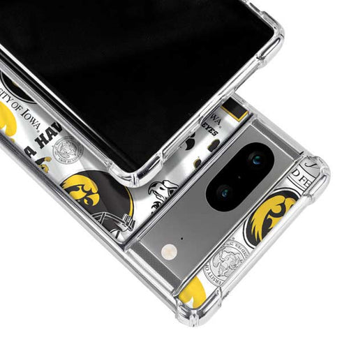 University of Iowa Hawkeyes Pattern Google Pixel 8a Clear Case