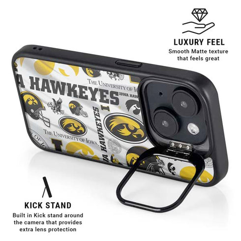 University of Iowa Hawkeyes Pattern iPhone 14 Kickstand Case