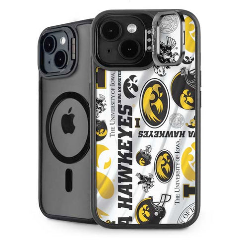 University of Iowa Hawkeyes Pattern iPhone 14 Plus Kickstand Case