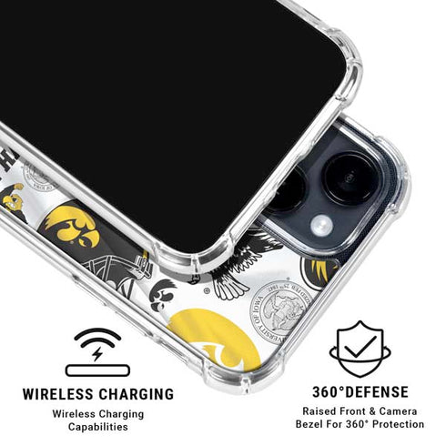 University of Iowa Hawkeyes Pattern iPhone 15 Clear Case