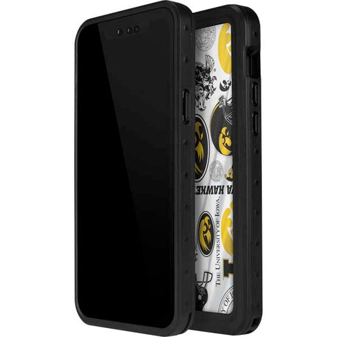 University of Iowa Hawkeyes Pattern iPhone 15 Pro Waterproof Case