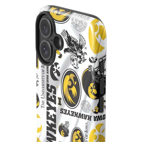 University of Iowa Hawkeyes Pattern iPhone 16 Plus Impact Case