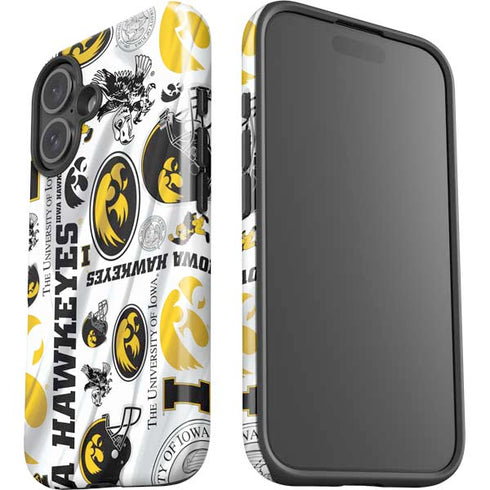 University of Iowa Hawkeyes Pattern iPhone 16 Plus Impact Case