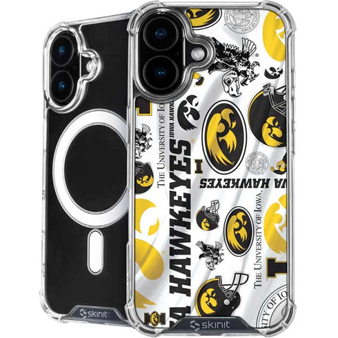 University of Iowa Hawkeyes Pattern iPhone 16 Plus MagSafe Case