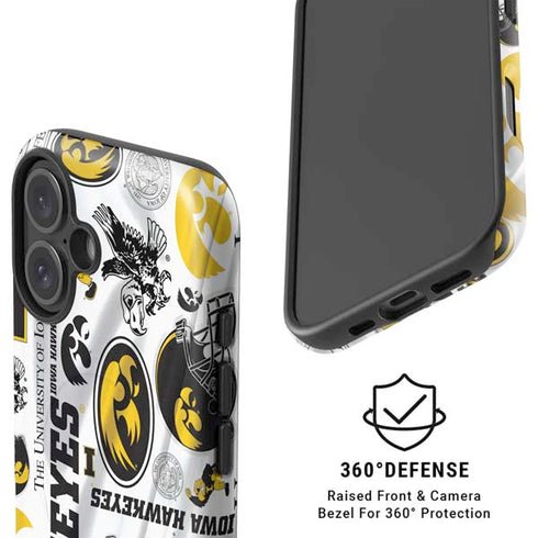 University of Iowa Hawkeyes Pattern iPhone 16 Plus Magsafe Impact Case