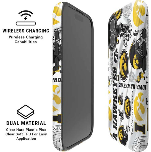 University of Iowa Hawkeyes Pattern iPhone 16 Plus Magsafe Impact Case