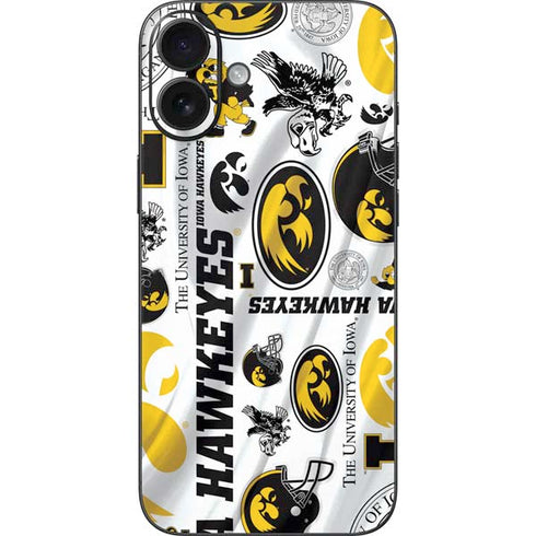 University of Iowa Hawkeyes Pattern iPhone 16 Plus Skin