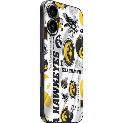 University of Iowa Hawkeyes Pattern iPhone 16 Plus Skin
