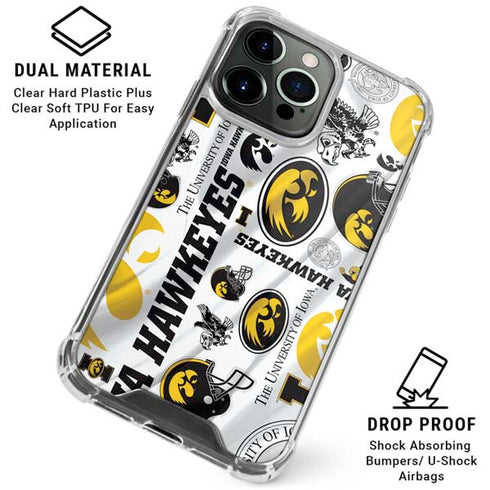 University of Iowa Hawkeyes Pattern iPhone 16 Pro Clear Case